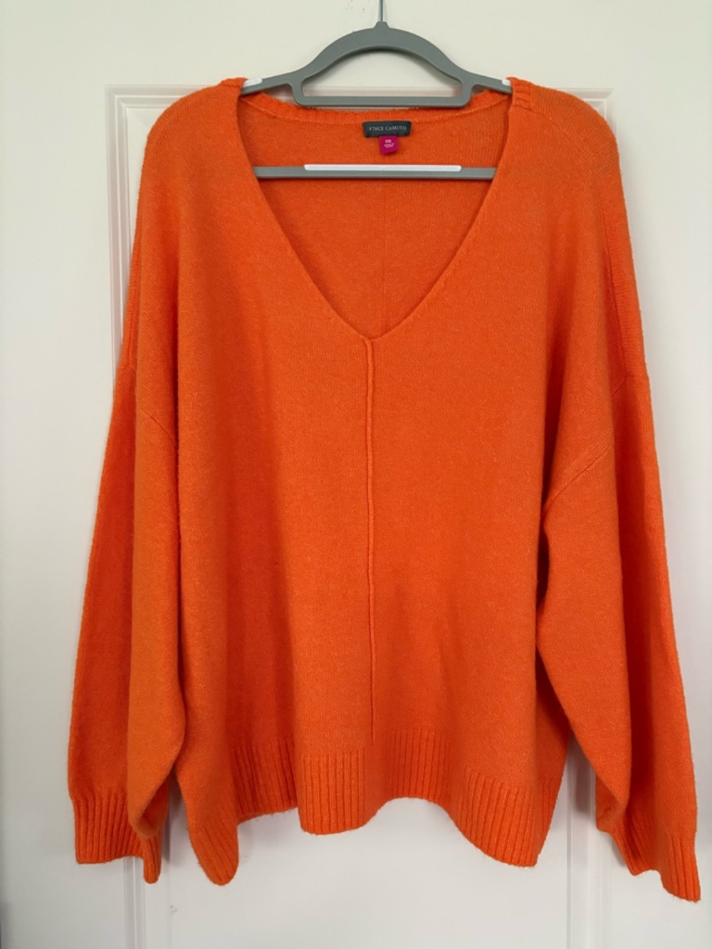 Vince Camuto Bright Orange V-Neck Sweater